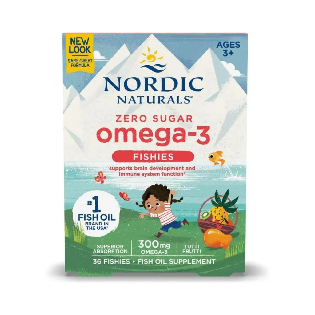 Nordic Naturals Omega-3 Fishies Con 36 piezas - 300 mg de Omega-3 totales con EPA y DHA Sabor Tutti Frutti