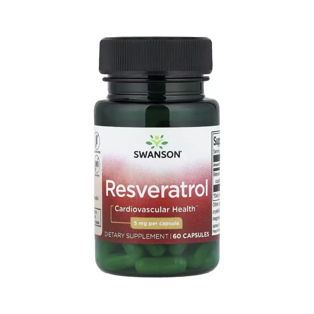 Swanson Resveratrol, Salud Cardiovascular, 5 Mg, 60 Cápsulas 