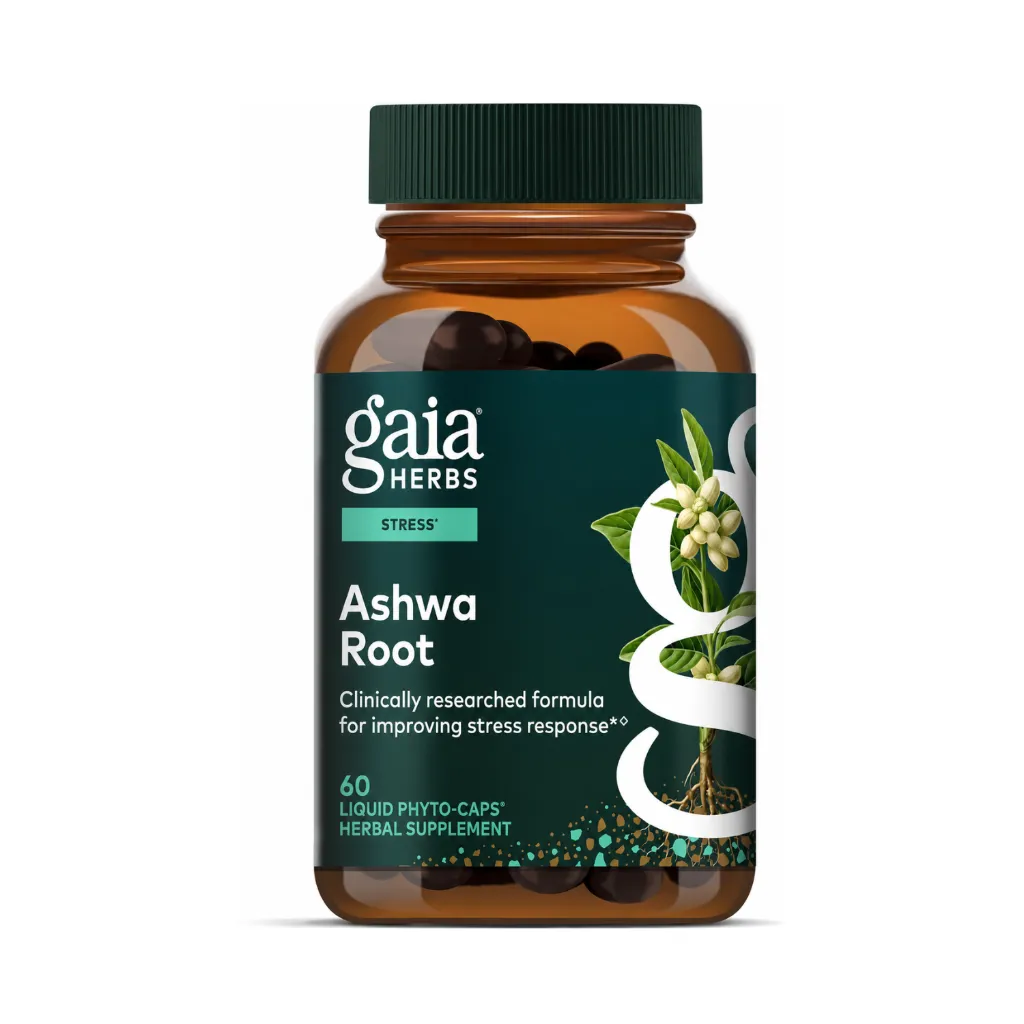 Gaia Herbs Ashwa Root Apoyo a la Energía y Vitalidad 60 Cápsulas