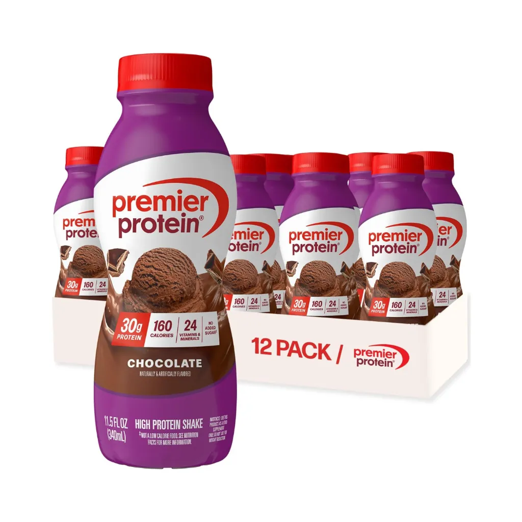 Premier Protein Chocolate Para Recuperación Y Mantenimiento Muscular 30 G De Proteína 12 Botellas De 340 Ml