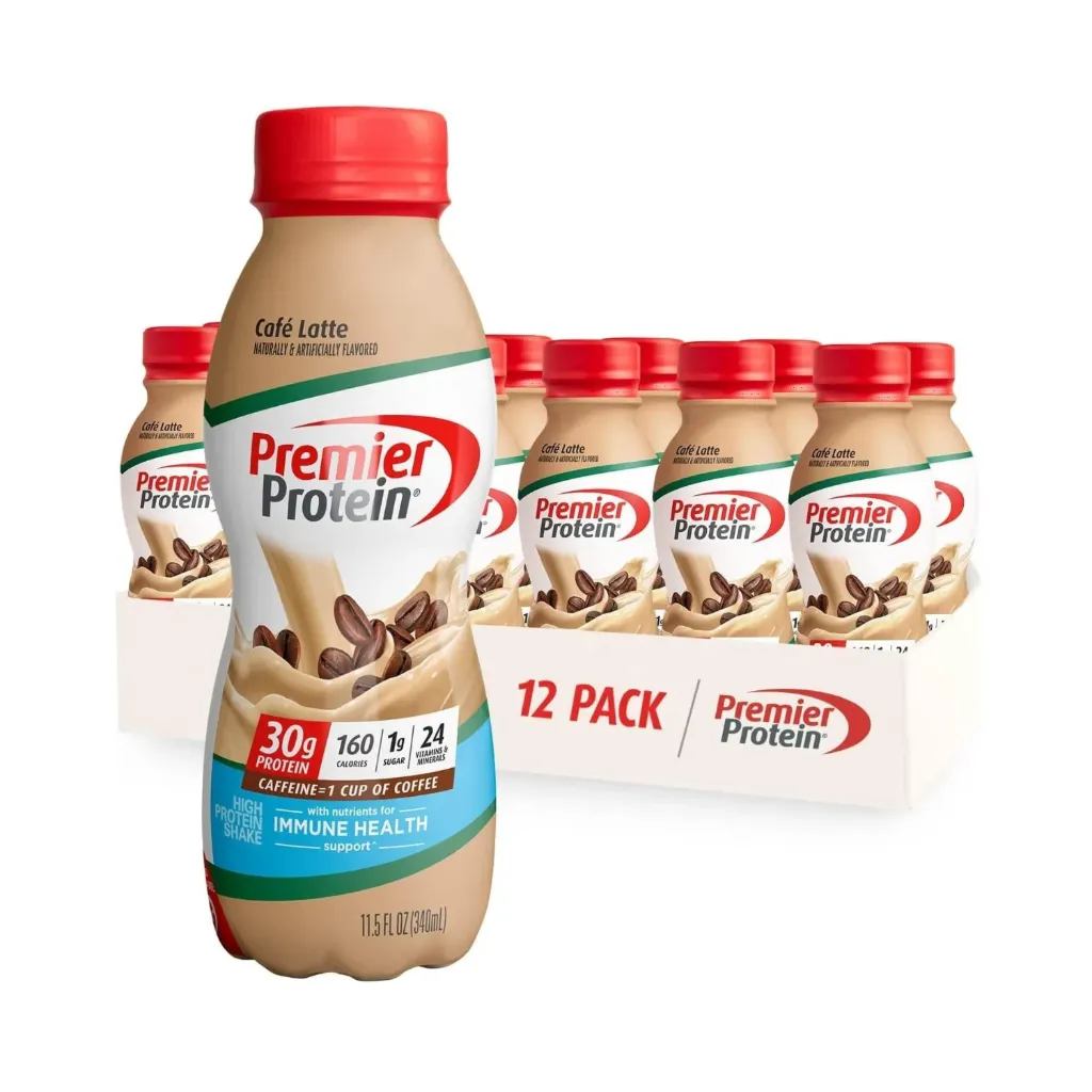 [643843717881] Premier Protein Café Latte Para Recuperación Y Energía 30 G De Proteína 12 Botellas De 340 Ml