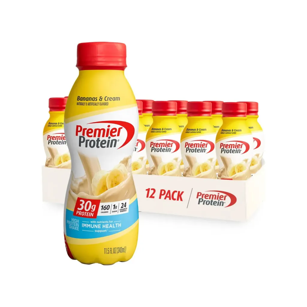 [643843717843] Premier Protein Malteada Proteica Bananas & Cream 30 G Para Recuperación Muscular 340 Ml 12 Botellas