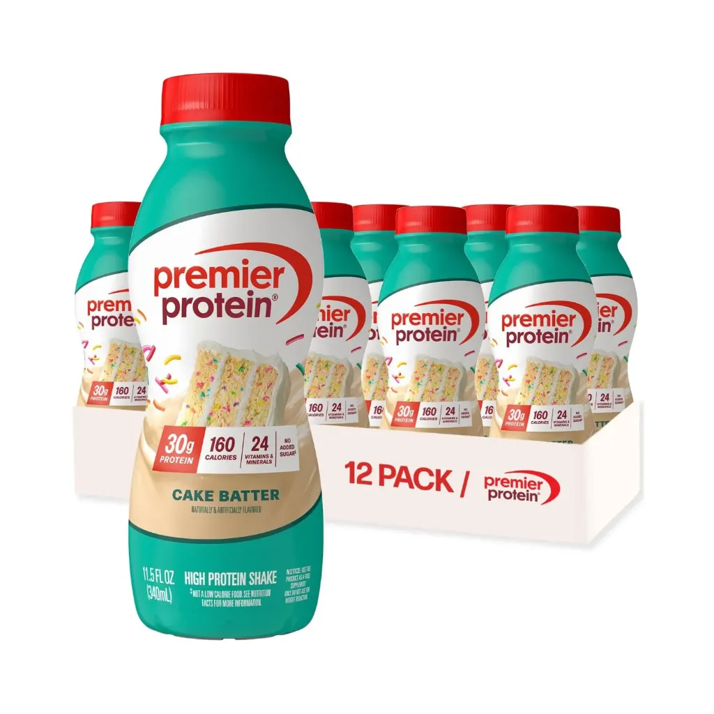 Premier Protein Malteada Proteica Cake Batter 30 G De Proteína Para Recuperación Muscular 340 Ml 12 Botellas