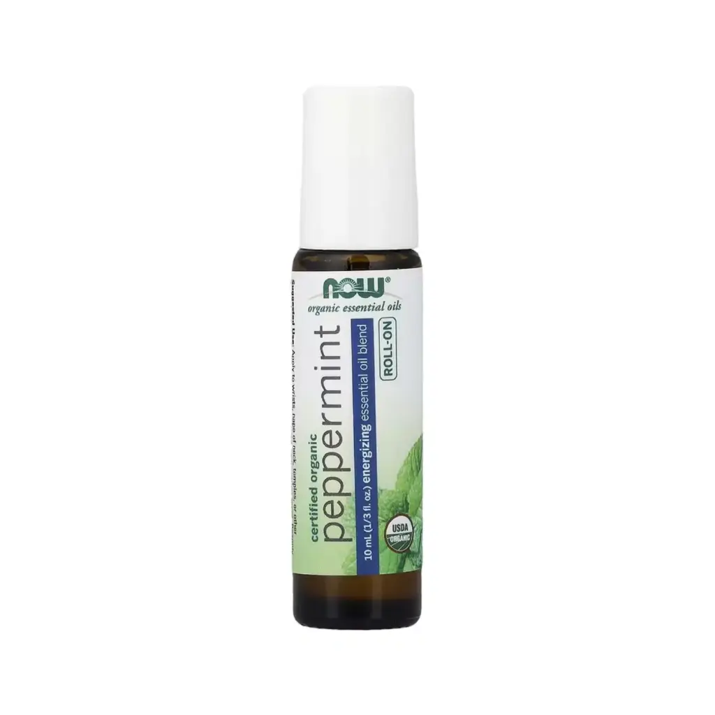 Now Foods Aceites Esenciales Orgánicos Para Aromaterapia Roll-on De Menta 10 Ml (1/3 Oz. Líq.)