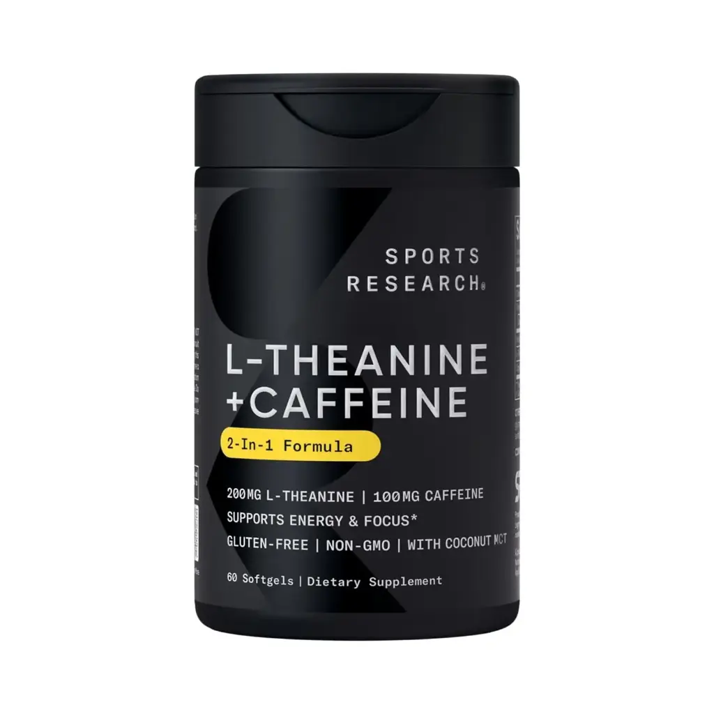 Sports Research L-Teanina 200 mg, 60 Cápsulas Blandas, Apoyo para la Relajación y Enfoque Mental
