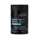 Sports Research Omega-3 de Aceite de Pescado Salvaje de Alaska 1250 mg, Triple Potencia y Pureza Certificada