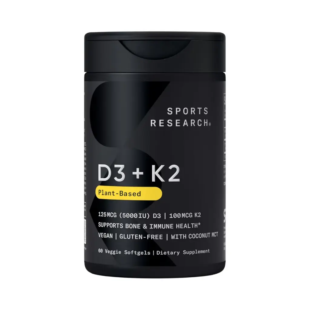 Sports Research Vitamina D3 5000 IU (125 mcg) 60 Cápsulas Blandas, Aceite de Coco Orgánico