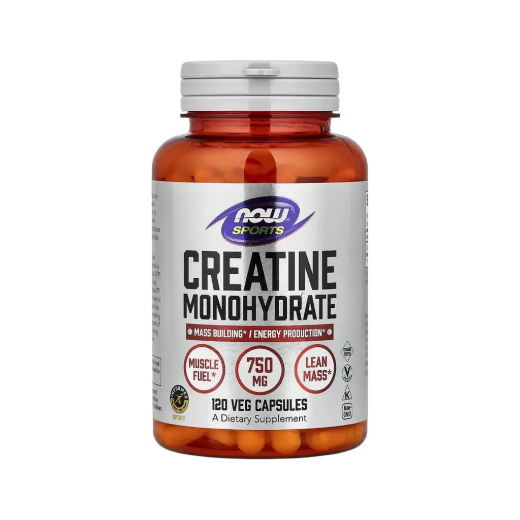 [733739020352] Now Foods Sports Monohidrato De Creatina 750Mg Aumento De Masa Muscular Y Producción De Energía 120 Cápsulas Vegetales 