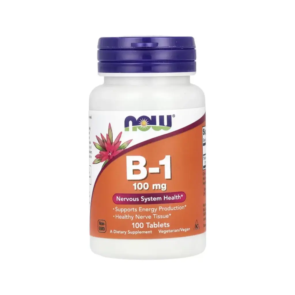 Now Foods B-1 100 Mg, Salud Del Sistema Nervioso, Estimula La Producción De Energía 100 Tabletas 