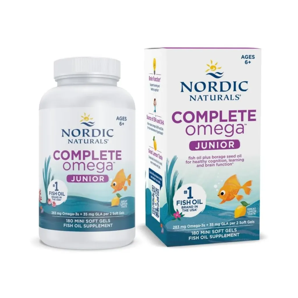 Nordic Naturals  Complete Omega Junior, 180 Mini Soft Gels 283mg Sabor Limon