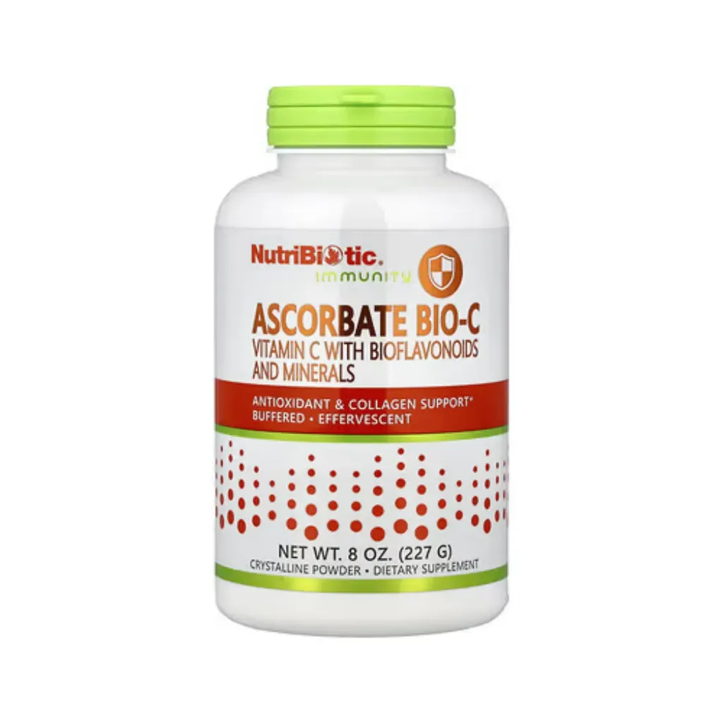 NutriBiotic Ascorbate Bio-C Vitamina C con Bioflavonoides y Minerales 227 g (8 oz)