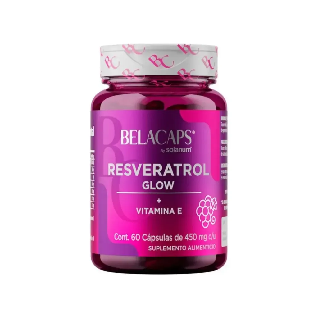 SOLANUM BELACAPS RESVERATROL GLOW CON 60 CÁPSULAS DE 450MG C/U