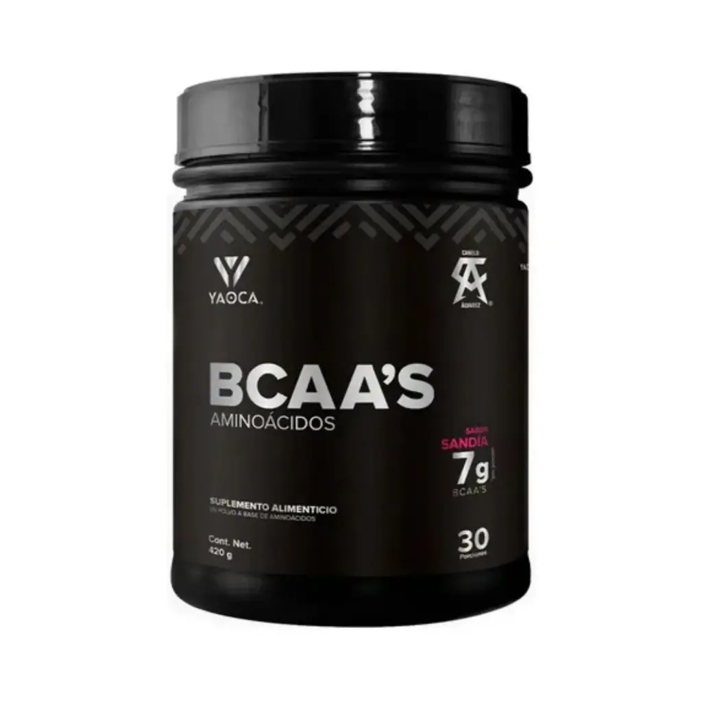 Yaoca BCAA's Aminoácidos En Polvo 420g 30 Servicios Sabor Sandia