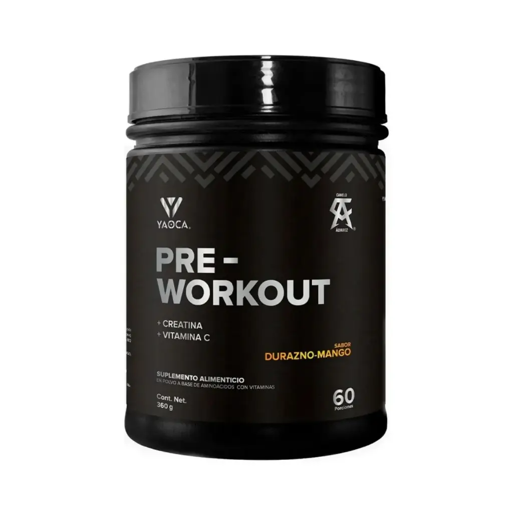 [7503036171308] Yaoca Pre-Workout 360g 60 Servicios Sabor Durazno-Mango
