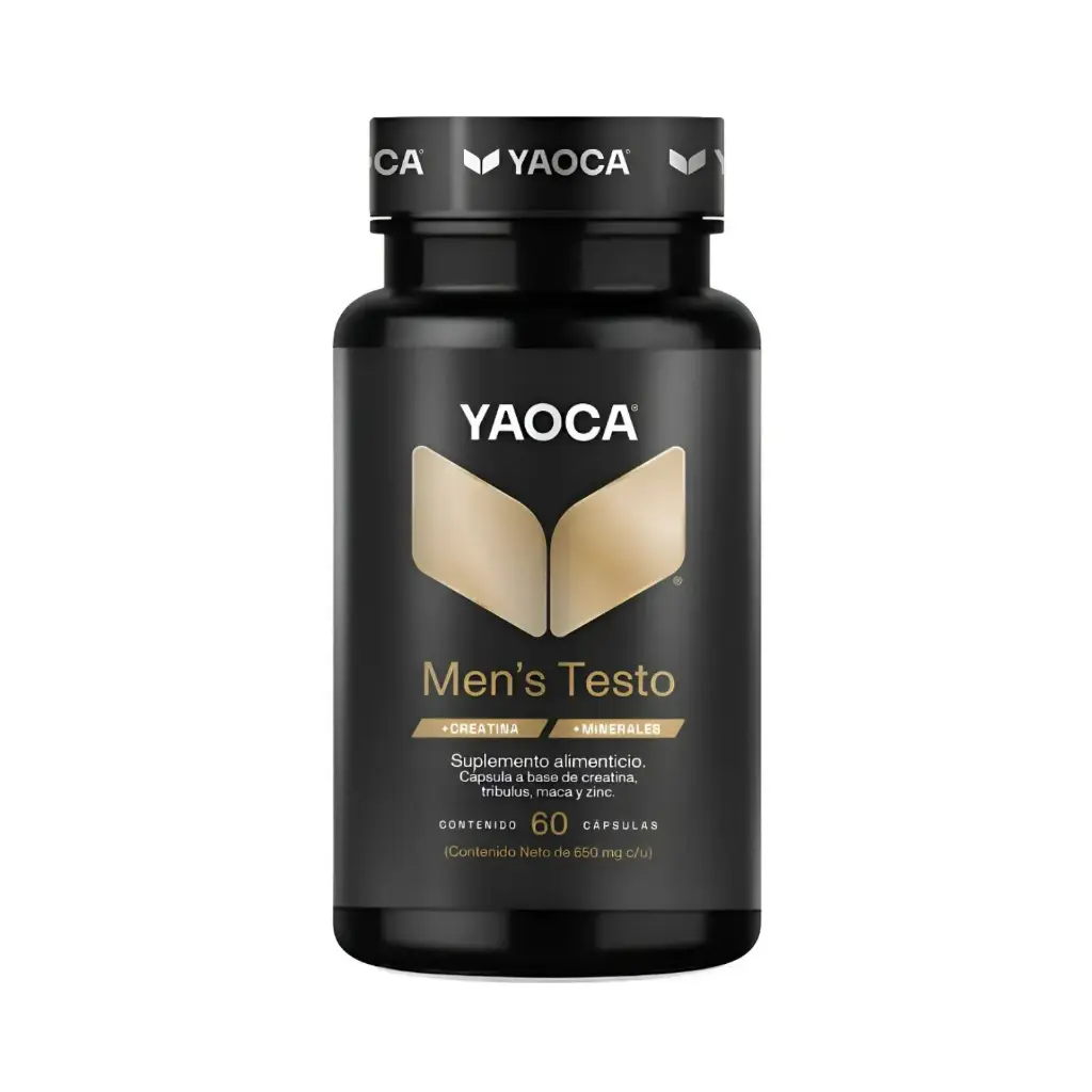 [7503053821293] Yaoca Men's Testo (Para Hombre) 60 Cápsulas A Base De Creatina, Tribulus, Maca Y Zinc.