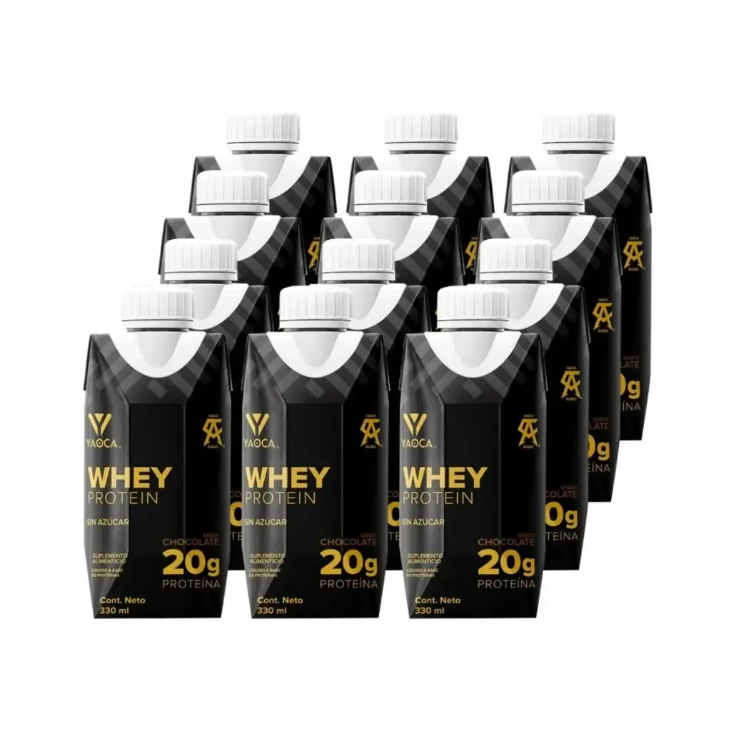Yaoca Proteína Whey Bebible 12pack De 330ml c/u Sabor Chocolate