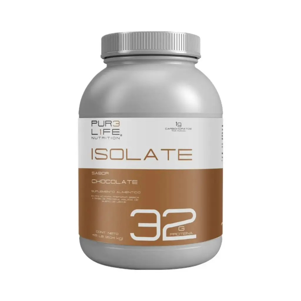 [7503028029457] Pure Life Proteína Isolate 4.5lb (2.04 kg) 54 Servicios Sabor Chocolate