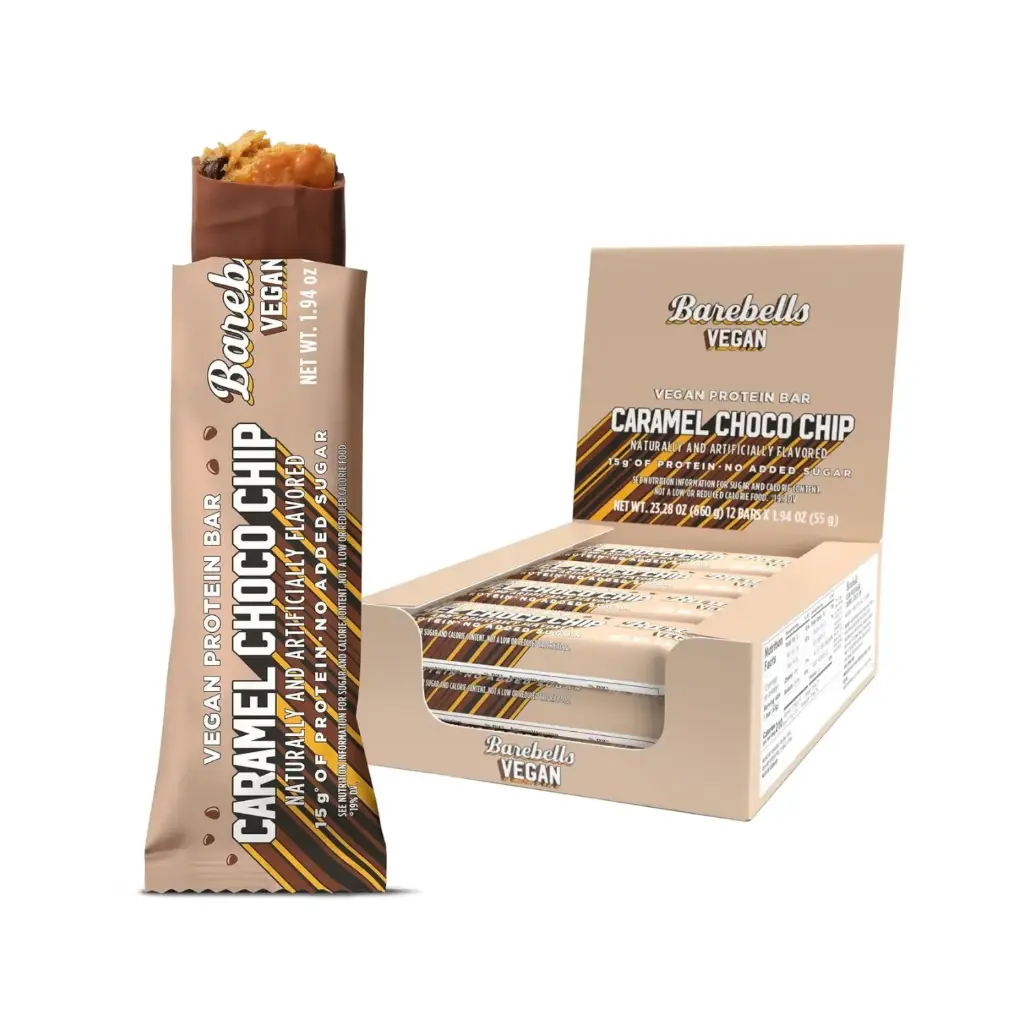 Barebells Barras de Proteína Vegana 12 Barras de 55 grs Sabor Caramel Choco Chip