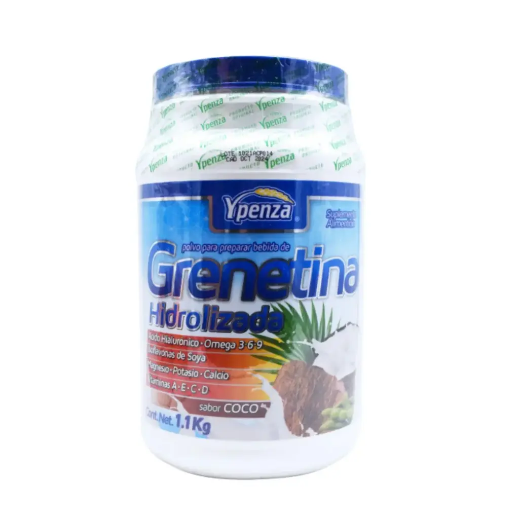 Ypenza Grenetina Hidrolizada Con Ácido Hialurònico 1.100 Kg Sabor Coco
