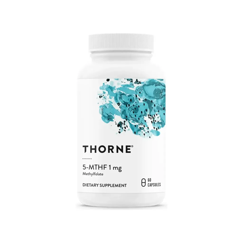 Thorne 5-MTHF 1 mg, Menthylfolate para Apoyo Neurológico y Metabólico, 60 Cápsulas Veganas
