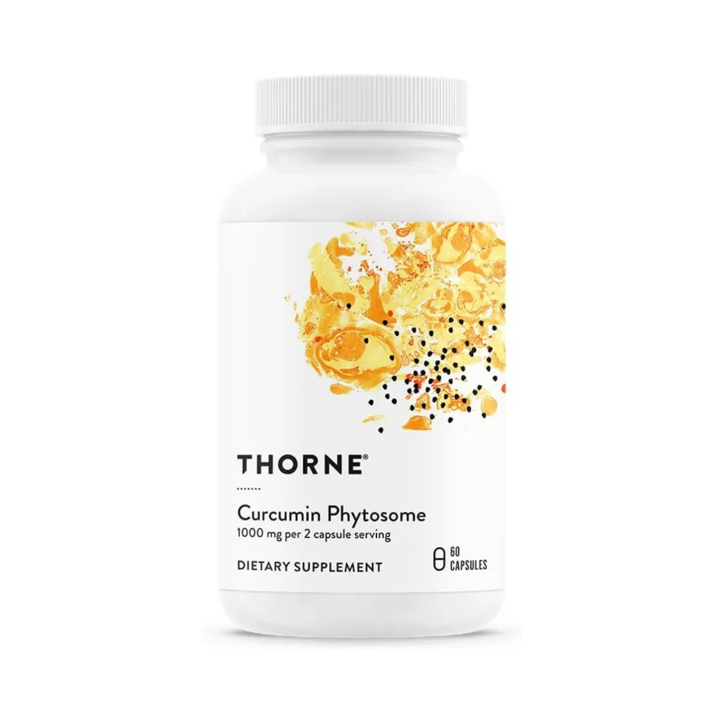 Thorne Curcumin Phytosome con Meriva Curcumina de Alta Absorción para Articulaciones, Músculos y Soporte Antioxidante 60 Cápsulas