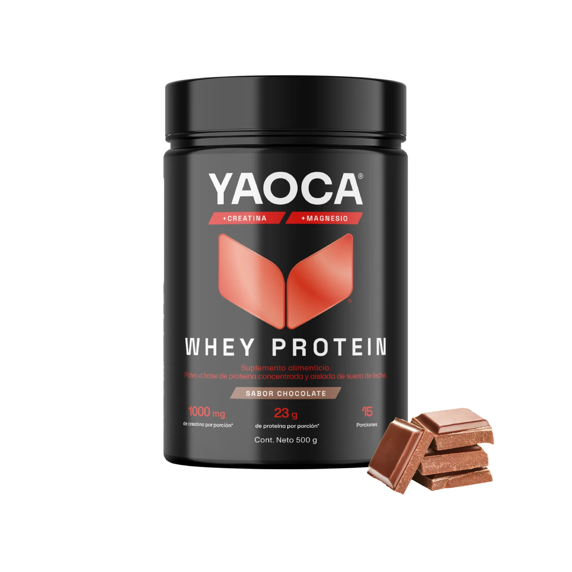 Whey Protein I Yaoca I 500g I 17 Servicios I Sabor Chocolate I Sin Azúcar