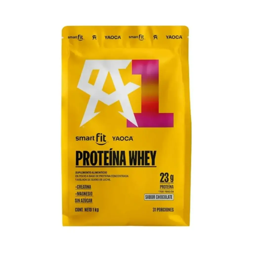 Yaoca Smart Fit CA1 Proteína Whey De 1kg 31 Servicios Con Creatina y Magnesio Sabor Chocolate