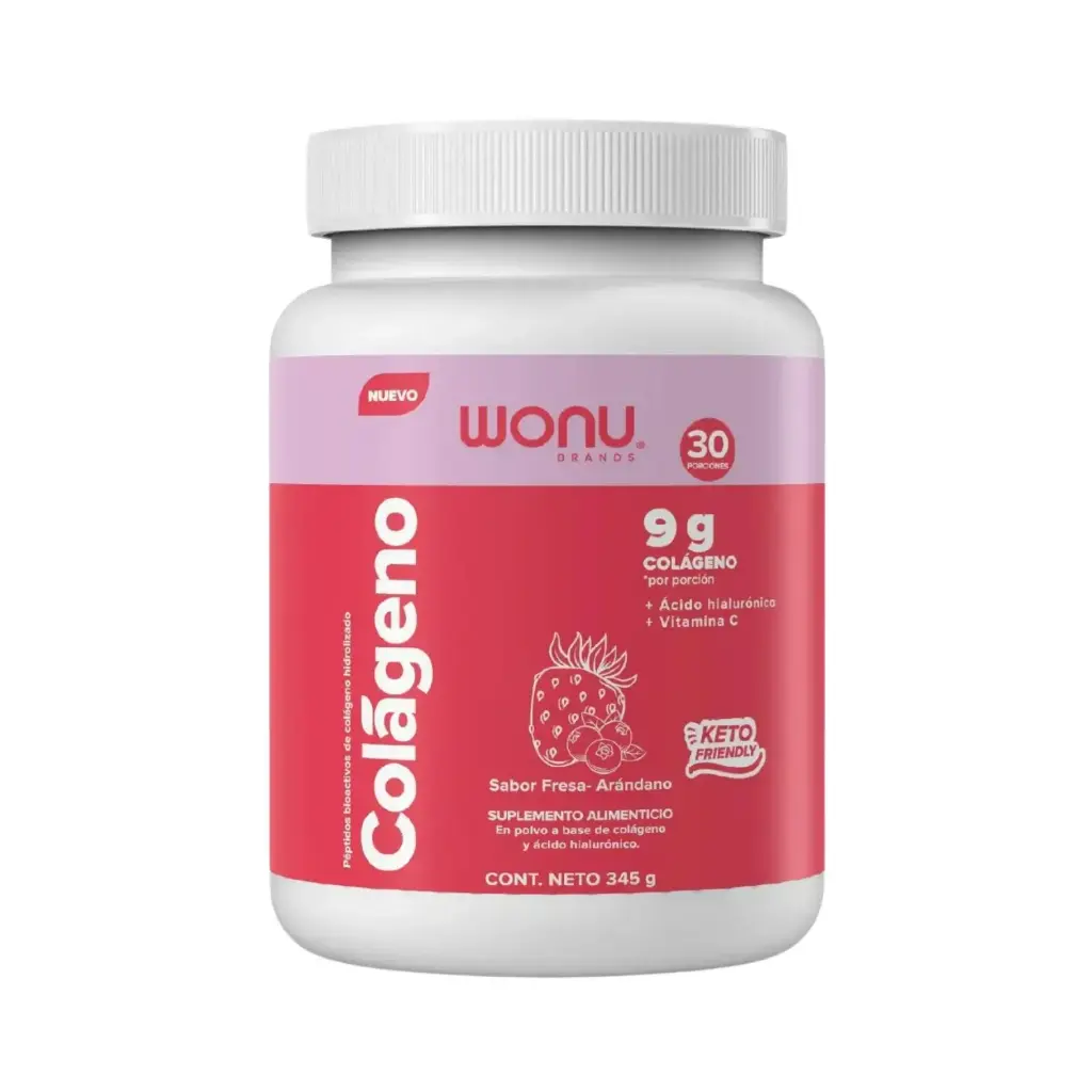 [7503028029761] Wonu Colágeno En Polvo De 345g 30 Servicios Sabor Fresa Arándano