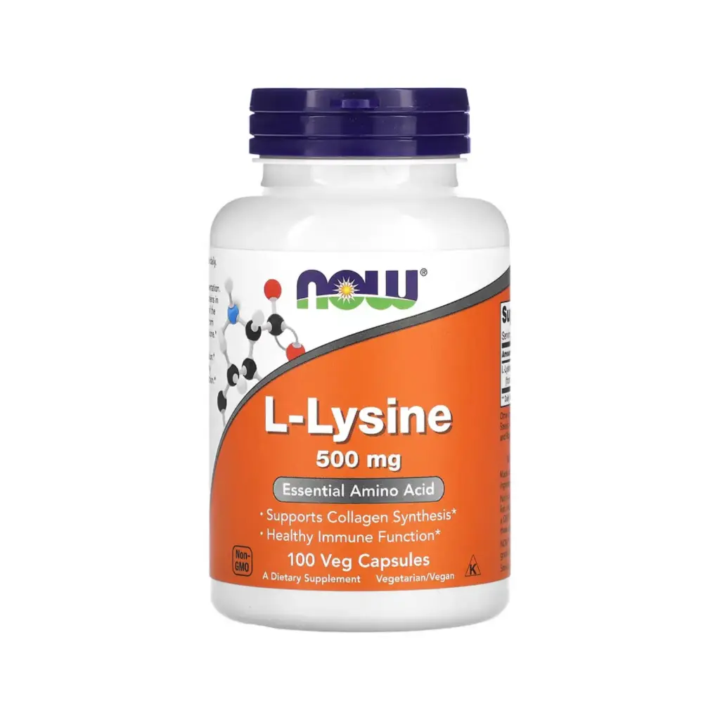[733739001108] Now Foods L-Lisina 500 Mg Aminoácido Esencial, Favorece La Síntesis Del Colágeno Y Función Inmunitaria Saludable 100 Cápsulas Vegetales