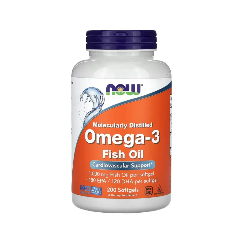 Now Foods Aceite De Pescado Con Omega-3, Refuerzo Para La Salud Cardiovascular 200 Cápsulas Blandas 