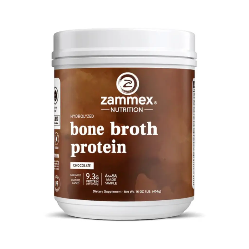 Zammex Proteína Caldo de hueso, 454 gramos, 41 porciones, Nutrición Integral y Salud Articular