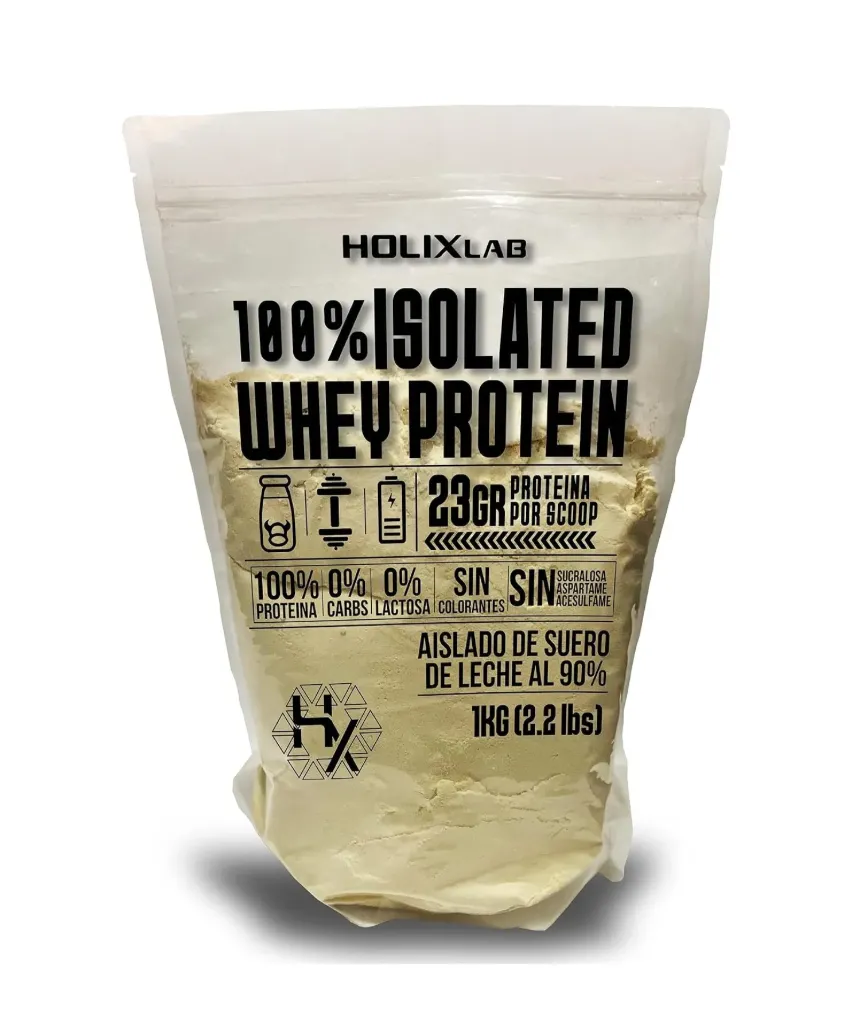 Holixlab Proteína Pura Isolated Whey Protein 90% Aislado de Suero de Leche 1Kg 