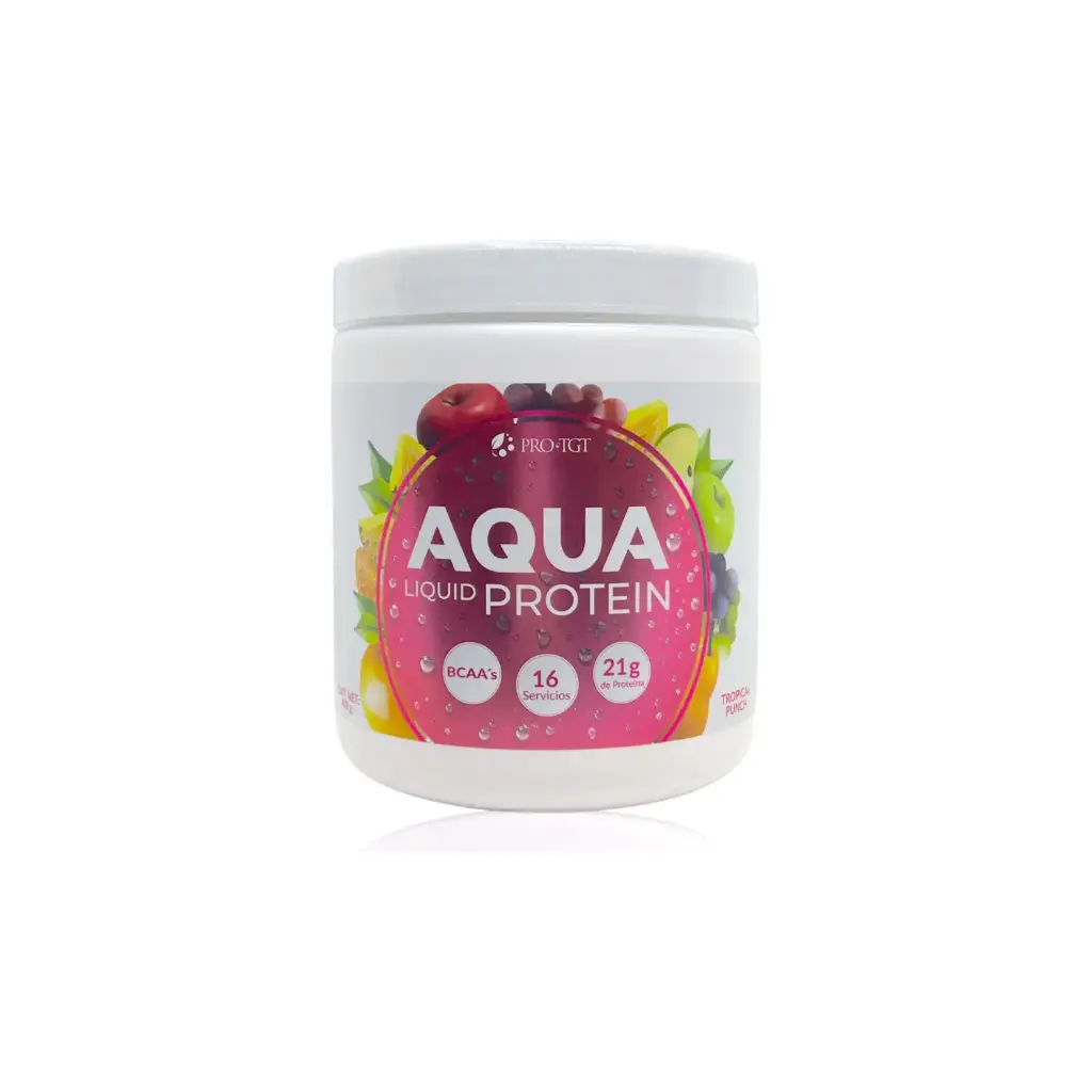 [7503006586910] PROTGT aqua liquid protein 16 servs tropical punch, 400 g