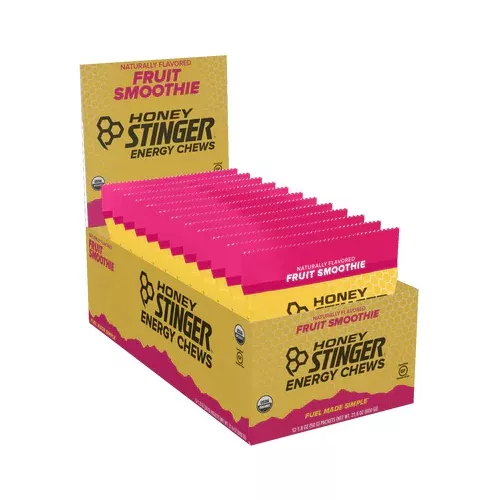 [FRUIT_HS810815020830] Honey Stinger, Gomitas masticables energéticas, Fruit Smoothie, 12 sobres, 50 g (1,8 oz) cada uno   