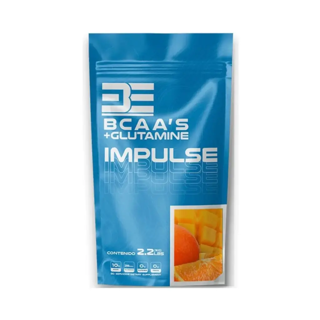 Be Supplements, Bcaa's + Glutamina 1 Kg, 50 Servicios de 20 g, Sabor Mango, Rendimiento y Recuperación muscular