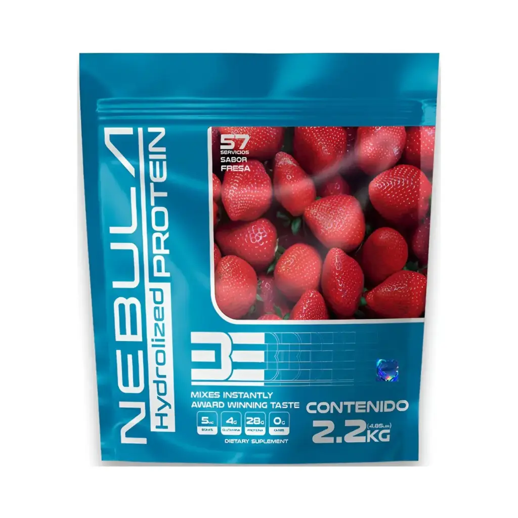 Be Supplements, Proteina Nebula 100% Whey Isolate 2.2 kg, 57 Servicios, Sabor Fresa, Recuperación y Crecimiento Muscular Sabor Fresa