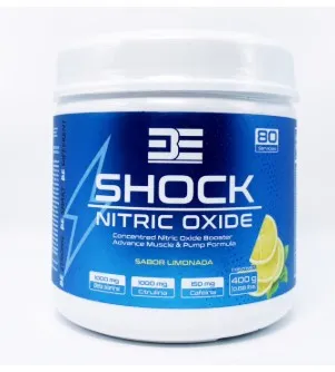 [736372362100] Be Supplements, Be Shock Oxido Nitrico Beta Alina, Citrulina y Cafeina, 400 g, 80 Servicios, Desarrollo de Reistencia 