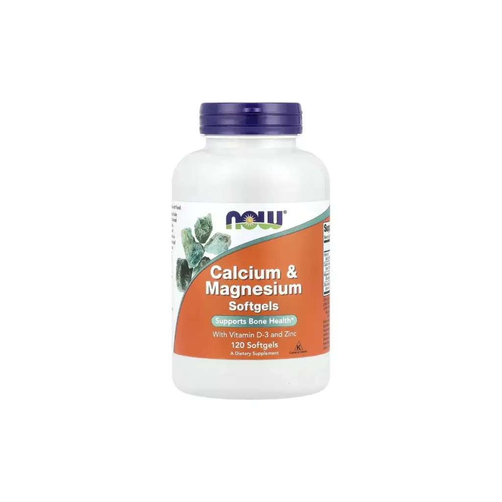 Now Foods Calcio Y Magnesio Con Vitamina D3 Y Zinc, Promueve La Salud Ósea 120 Cápsulas Blandas 