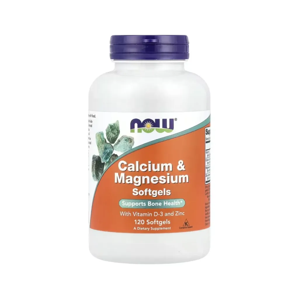 Now Foods Calcio Y Magnesio Con Vitamina D3 Y Zinc, Promueve La Salud Ósea 120 Cápsulas Blandas 