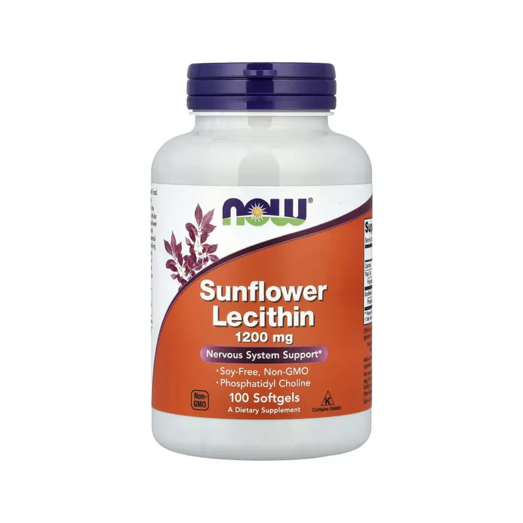[733739023117] Now Foods Lecitina De Girasol 1200 Mg, Refuerzo Para El Sistema Nervioso 100 Cápsulas Blandas