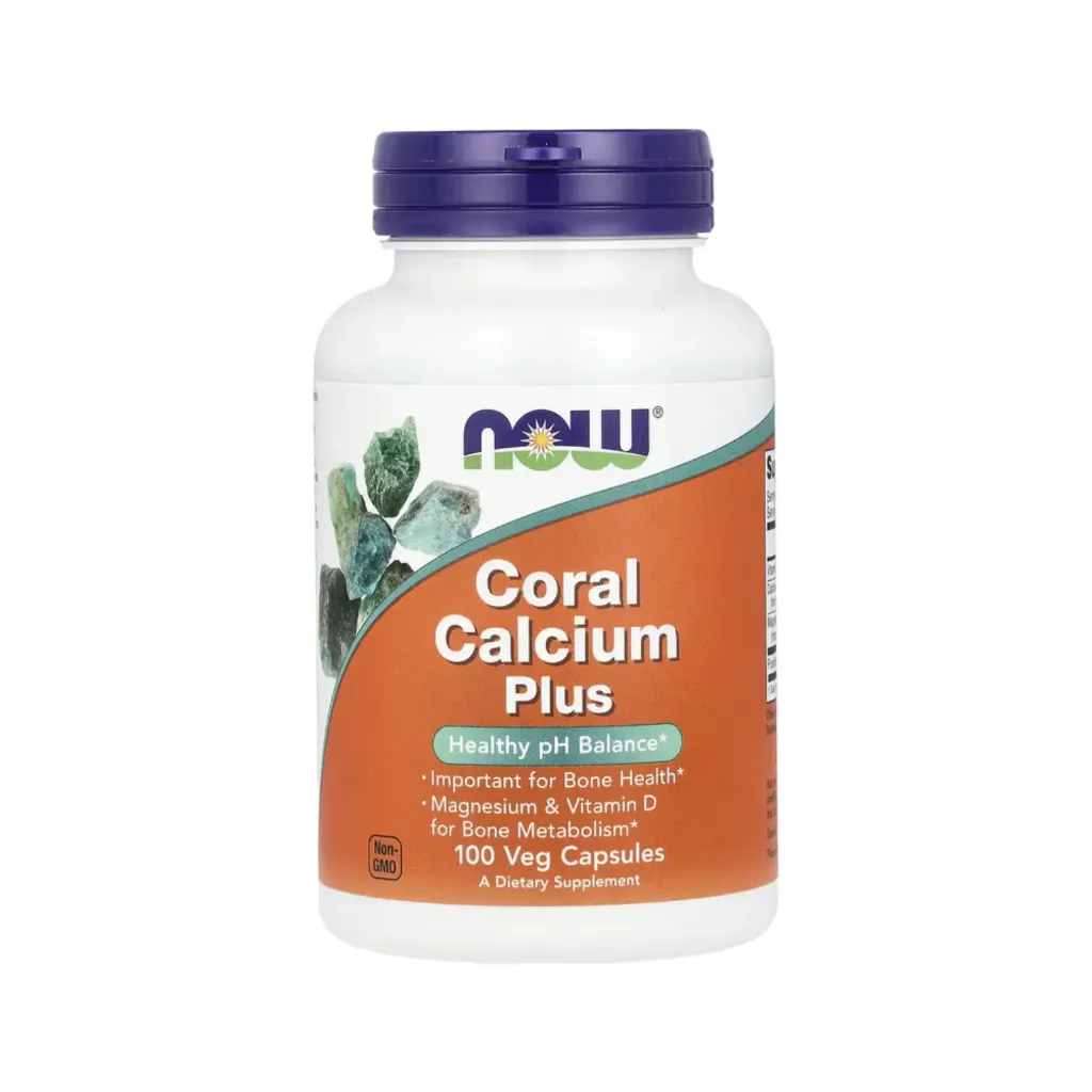 Now Foods Calcio Plus Coral Equilibrio Saludable De PH 100 Cápsulas Vegetarianas