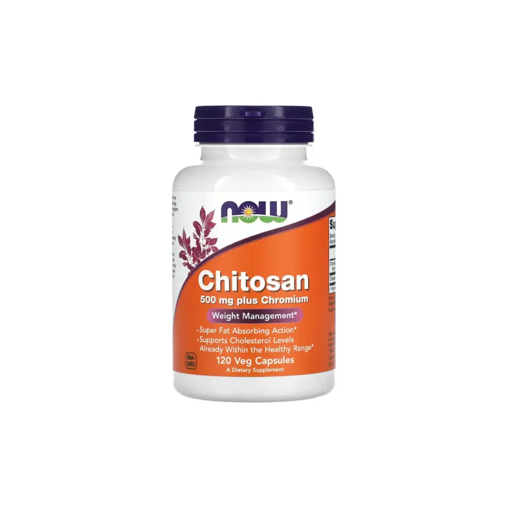 Now Foods Quitosano Más Cromo 500 Mg, Control Del Peso 120 Cápsulas Vegetales 