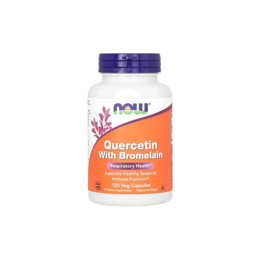 Now Foods Quercetina Con Bromelaína, Refuerza La Función Inmunitaria Estacional Saludable, Salud Respiratoria 120 Cápsulas Vegetales 