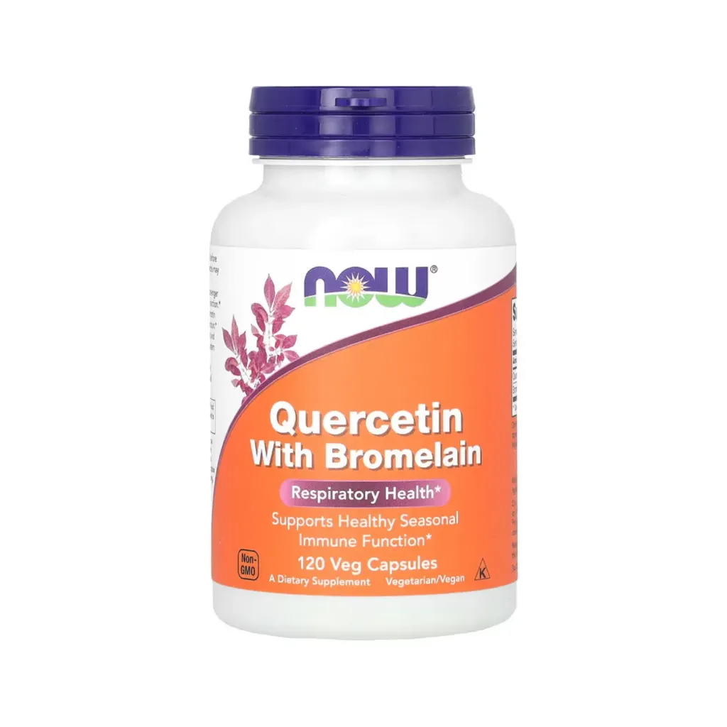Now Foods Quercetina Con Bromelaína, Refuerza La Función Inmunitaria Estacional Saludable, Salud Respiratoria 120 Cápsulas Vegetales 