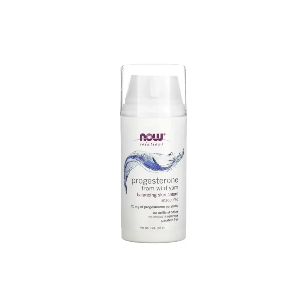 Now Foods Solutions Progesterona, Crema Equilibrante Para La Piel 20 Mg, 85 G (3 Oz) Refuerzos Para La Perimenopausia Y Menopausia