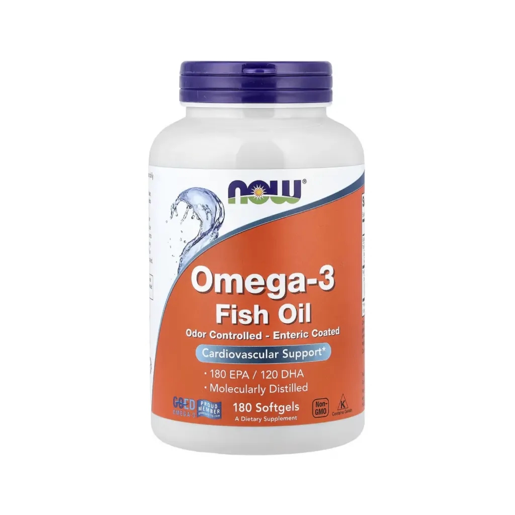 Now Foods Aceite De Pescado Con Omega-3, 180 Cápsulas Blandas Refuerzo Para La Salud Cardiovascular 
