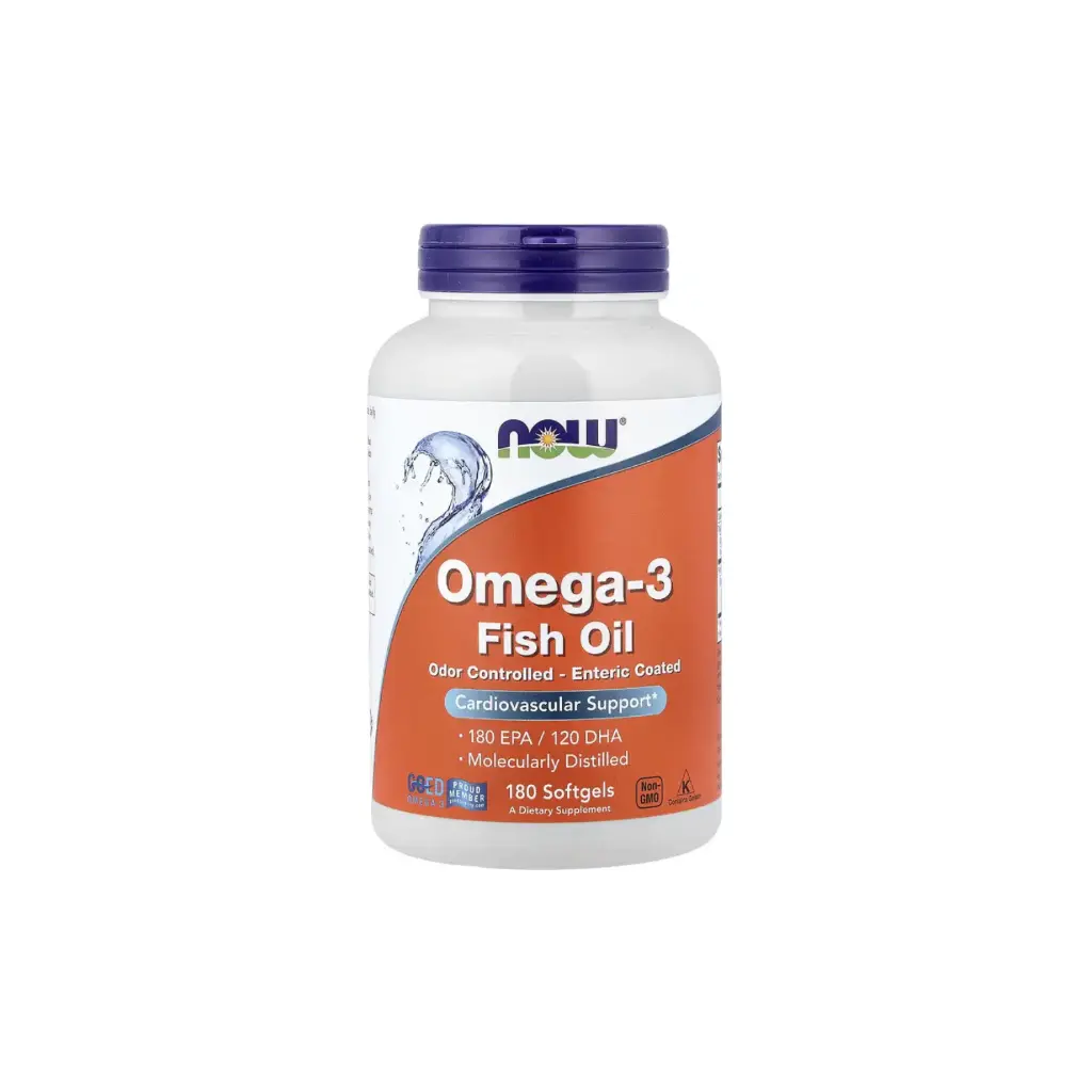 Now Foods Aceite De Pescado Con Omega-3, 180 Cápsulas Blandas Refuerzo Para La Salud Cardiovascular 
