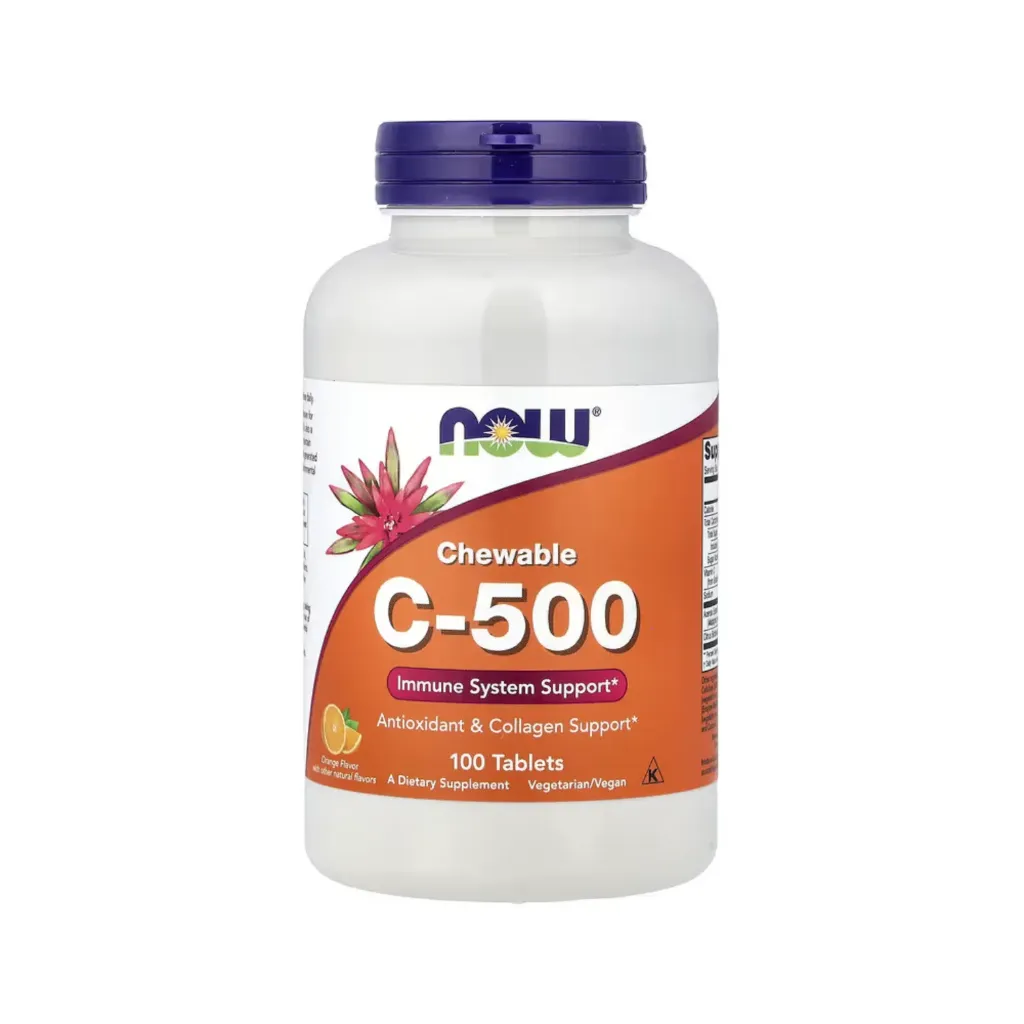 [733739006301] Now Foods C-500, Refuerzo Para El Sistema Inmunitario, Refuerzo Antioxidante Y Para El Colágeno 100 Tabletas Masticables 