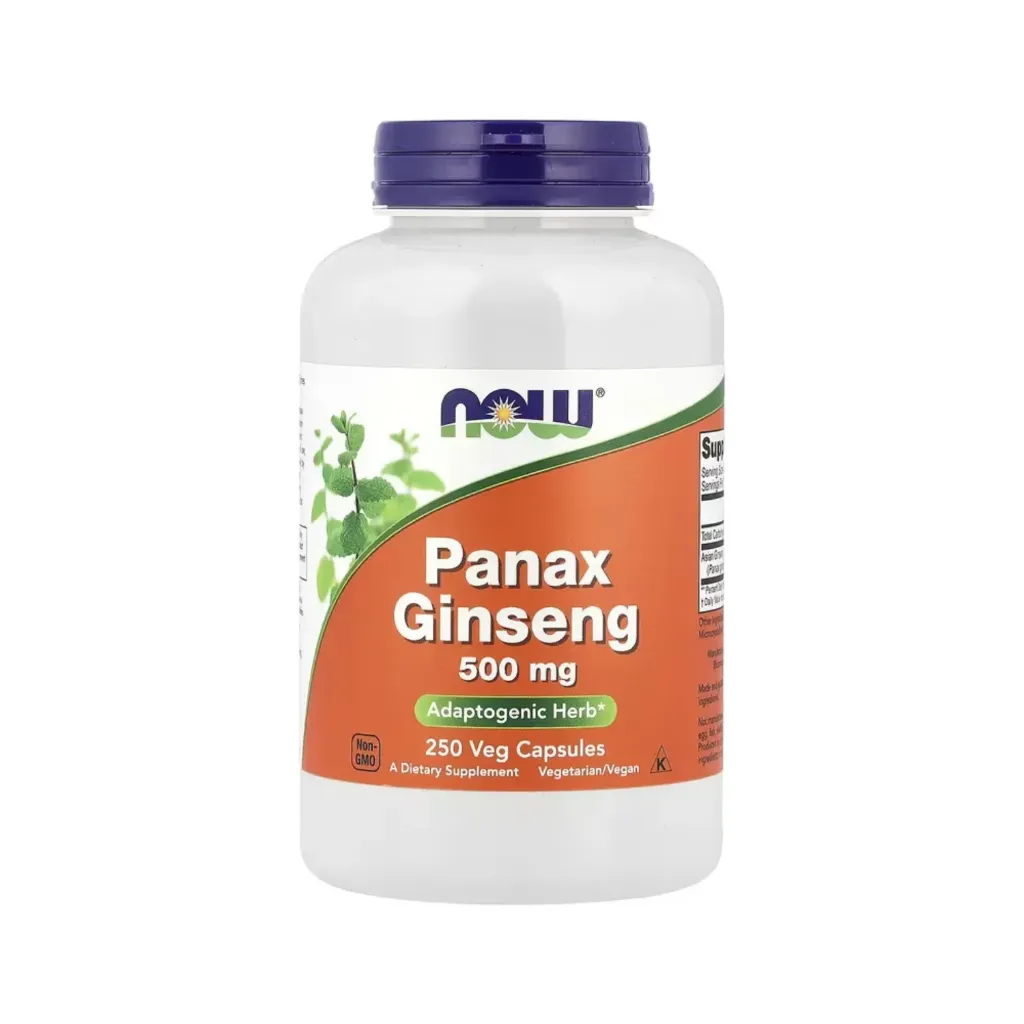 [733739040145] Now Foods Panax Ginseng 500 Mg, Hierba Adaptógena 250 Cápsulas Vegetales 
