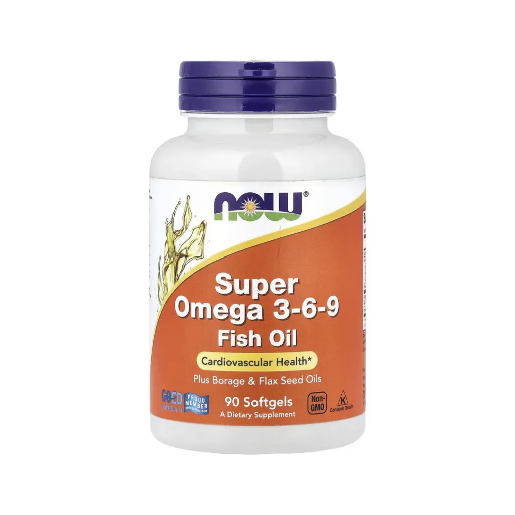 Now Foods Aceite De Pescado Con Super Omega-3, 6 Y 9, Salud Cardiovascular 90 Cápsulas Blandas 